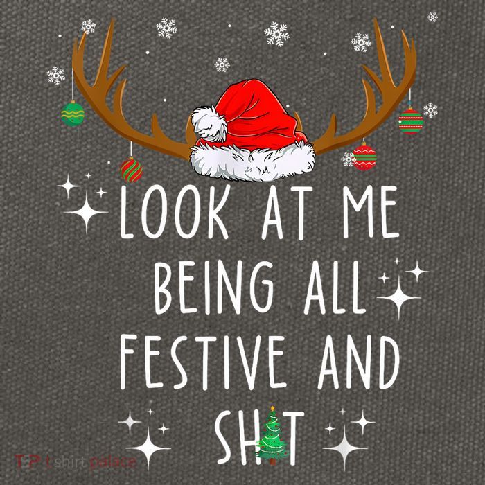 Look At Me Being All Festive And Funny Christmas Tree Cotton Canvas Backpack