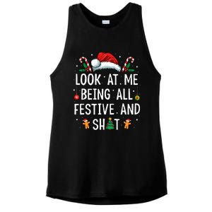 Look At Me Being All Festive And Funny Christmas Ladies PosiCharge Tri-Blend Wicking Tank