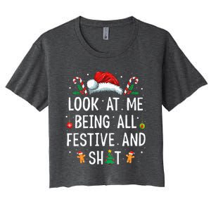 Look At Me Being All Festive And Funny Christmas Women's Crop Top Tee