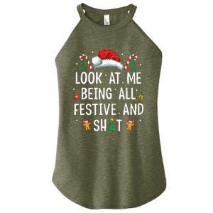 Look At Me Being All Festive And Funny Christmas Women's Perfect Tri Rocker Tank