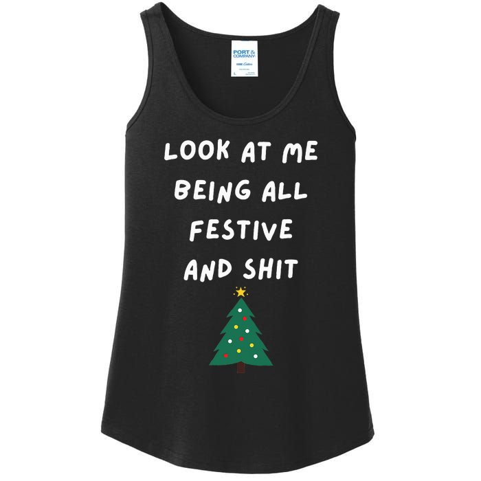 Look At Me Being All Festive Funny Christmas Ladies Essential Tank