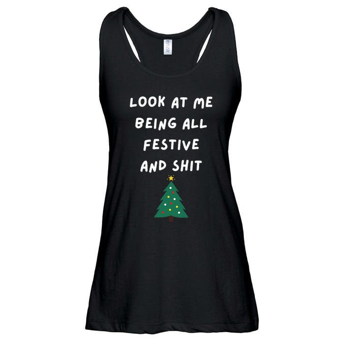 Look At Me Being All Festive Funny Christmas Ladies Essential Flowy Tank