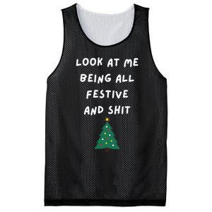 Look At Me Being All Festive Funny Christmas Mesh Reversible Basketball Jersey Tank