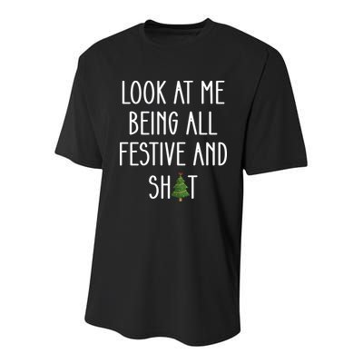 Look At Me Being All Festive And Shit Youth Performance Sprint T-Shirt