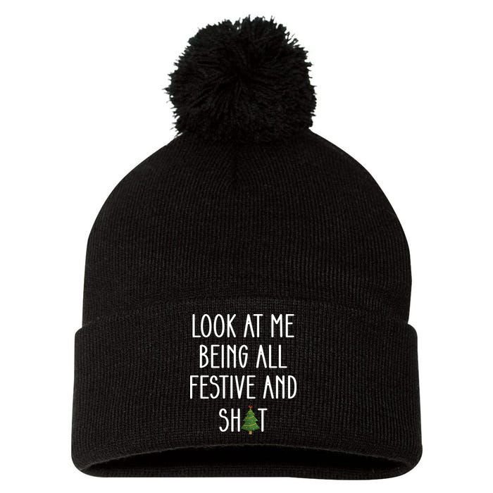 Look At Me Being All Festive And Shit Pom Pom 12in Knit Beanie