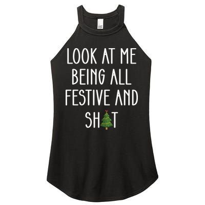 Look At Me Being All Festive And Shit Women's Perfect Tri Rocker Tank