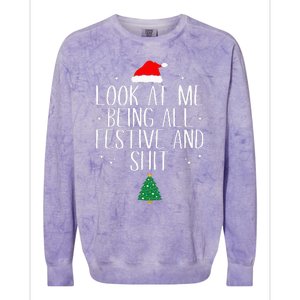 Look At Me Being All Festive and Shits Funny XmasChristmas Colorblast Crewneck Sweatshirt