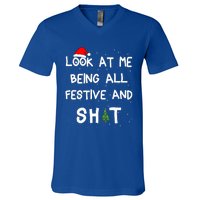 Look At Me Being All Festive Christmas Matching Family  V-Neck T-Shirt