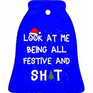 Look At Me Being All Festive Christmas Matching Family  Ceramic Bell Ornament