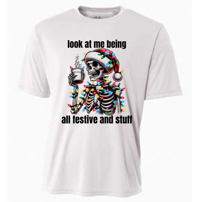 Look At Me Being All Festive And Stuff Humorous Xmas Funny Cooling Performance Crew T-Shirt