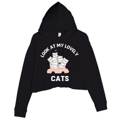 Look At My Lovely Cats ,Funny Siamese Cat Crop Fleece Hoodie