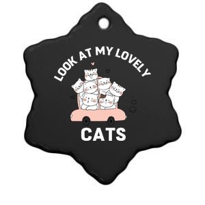 Look At My Lovely Cats ,Funny Siamese Cat Ceramic Star Ornament