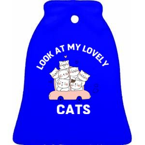 Look At My Lovely Cats ,Funny Siamese Cat Ceramic Bell Ornament