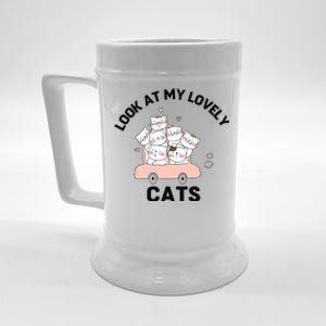 Look At My Lovely Cats ,Funny Siamese Cat Beer Stein