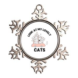 Look At My Lovely Cats ,Funny Siamese Cat Metallic Star Ornament