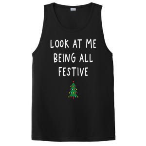 Look At Me Being All Festive Christmas Tree Graphic Xmas PosiCharge Competitor Tank