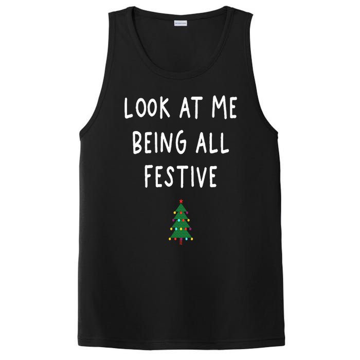 Look At Me Being All Festive Christmas Tree Graphic Xmas PosiCharge Competitor Tank