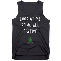 Look At Me Being All Festive Christmas Tree Graphic Xmas Tank Top