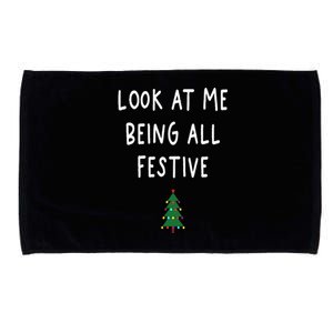 Look At Me Being All Festive Christmas Tree Graphic Xmas Microfiber Hand Towel