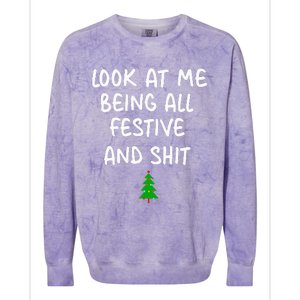 Look At Me Being All Festive Christmas Colorblast Crewneck Sweatshirt