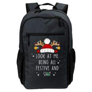 Look At Me Being All Festive And Shit Funny Christmas Tree Daily Commute Backpack