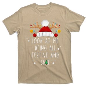 Look At Me Being All Festive And Shit Funny Christmas Tree T-Shirt