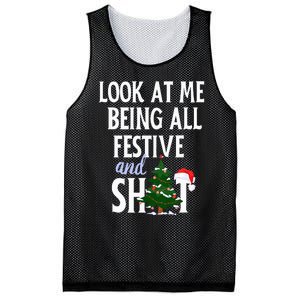 Look At Me Being All Festive And Shits Funny Sarcastic Xmas  Mesh Reversible Basketball Jersey Tank