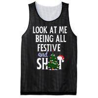 Look At Me Being All Festive And Shits Funny Sarcastic Xmas  Mesh Reversible Basketball Jersey Tank