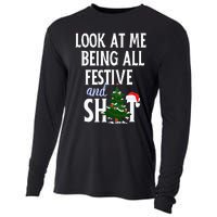 Look At Me Being All Festive And Shits Funny Sarcastic Xmas  Cooling Performance Long Sleeve Crew