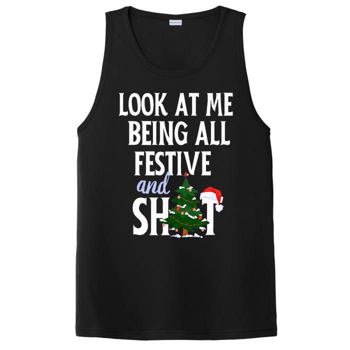 Look At Me Being All Festive And Shits Funny Sarcastic Xmas  PosiCharge Competitor Tank