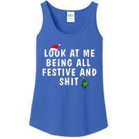 Look At Me Being All Festive And Shit Humorous Christmas  Ladies Essential Tank