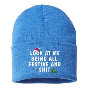 Look At Me Being All Festive And Shit Humorous Christmas  Sustainable Knit Beanie