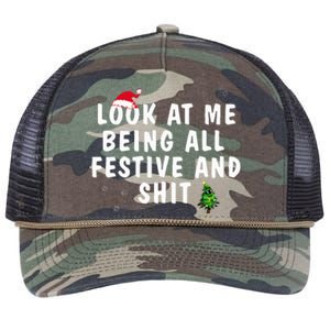 Look At Me Being All Festive And Shit Humorous Christmas  Retro Rope Trucker Hat Cap