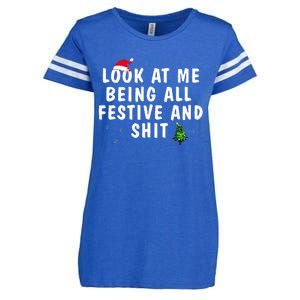 Look At Me Being All Festive And Shit Humorous Christmas  Enza Ladies Jersey Football T-Shirt