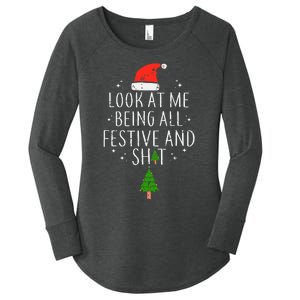 look at me being all festive christmas  Women's Perfect Tri Tunic Long Sleeve Shirt