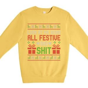  Look At Me Being All Festive And Shit Xmas Premium Crewneck Sweatshirt