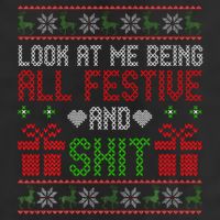  Look At Me Being All Festive And Shit Xmas 7 Panel Mesh Trucker Snapback Hat