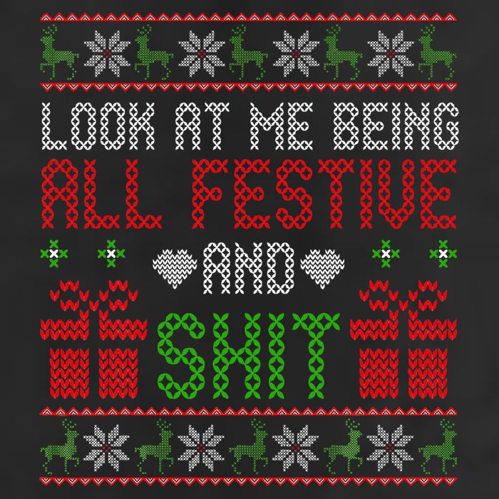  Look At Me Being All Festive And Shit Xmas 7 Panel Mesh Trucker Snapback Hat