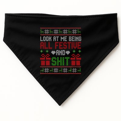  Look At Me Being All Festive And Shit Xmas USA-Made Doggie Bandana