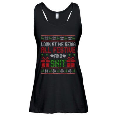  Look At Me Being All Festive And Shit Xmas Ladies Essential Flowy Tank