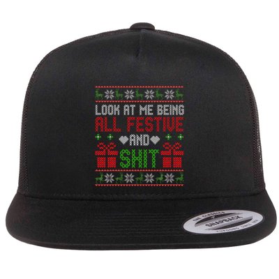  Look At Me Being All Festive And Shit Xmas Flatbill Hat