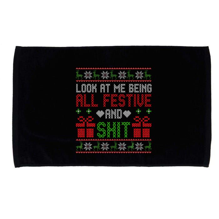  Look At Me Being All Festive And Shit Xmas Microfiber Hand Towel