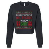  Look At Me Being All Festive And Shit Xmas Cropped Pullover Crew