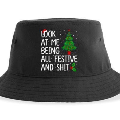 Look At Me Being All Festive And Shits Humorous Xmas Sustainable Bucket Hat