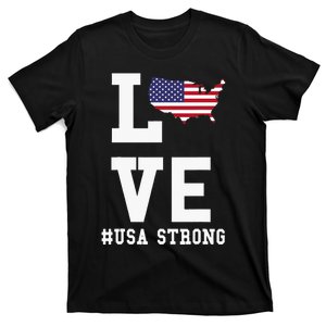 Love America Map Patriotic Usa Graphic Designs T-Shirt