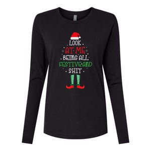 Look At Me Being All Festive And Shit Funny Womens Cotton Relaxed Long Sleeve T-Shirt