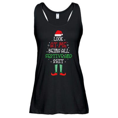 Look At Me Being All Festive And Shit Funny Ladies Essential Flowy Tank