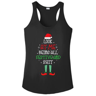 Look At Me Being All Festive And Shit Funny Ladies PosiCharge Competitor Racerback Tank