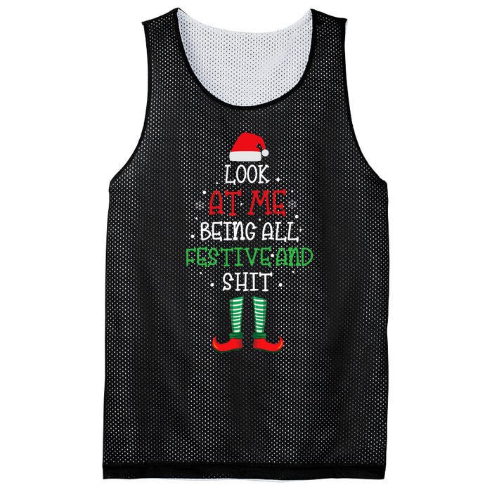 Look At Me Being All Festive And Shit Funny Mesh Reversible Basketball Jersey Tank