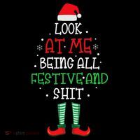 Look At Me Being All Festive And Shit Funny Youth Performance Sprint T-Shirt
